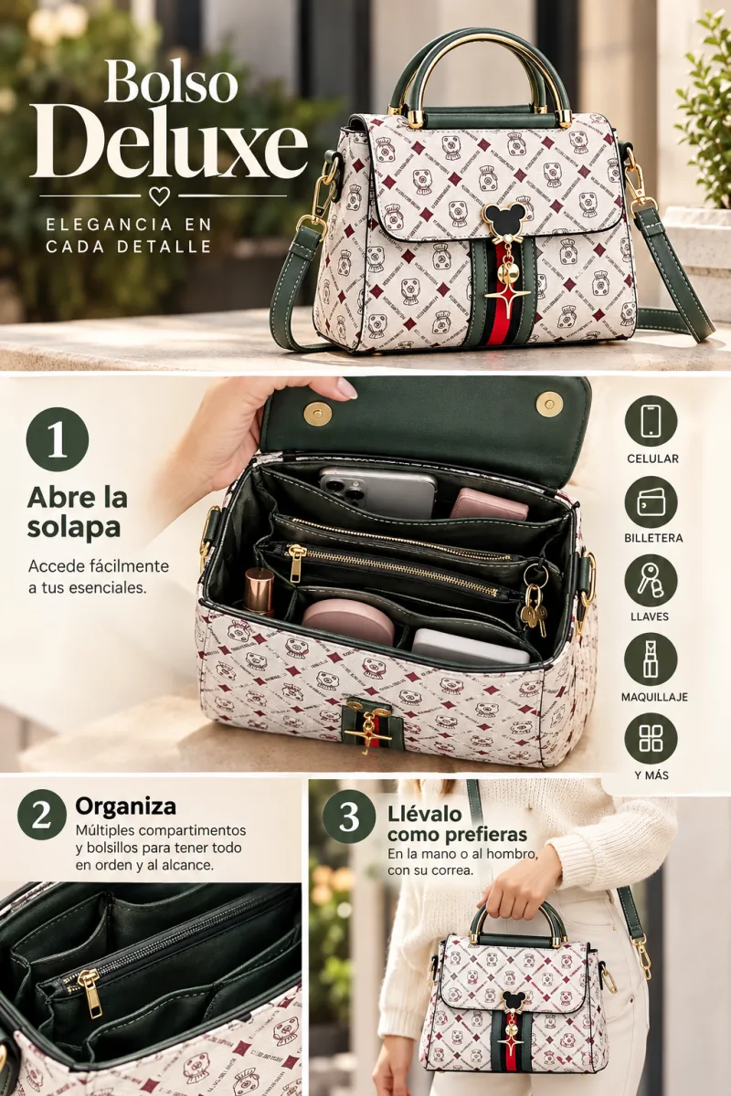 BOLSO DELUXE · Negro · Modo de uso